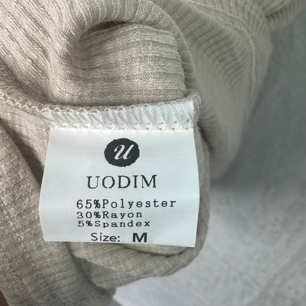Uodim Womans Tan V Neck Shirt Y2K Ruffle Medium NWT - Picture 4 of 5